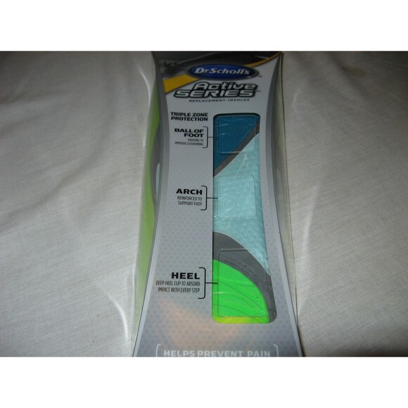 Dr. Scholl’s Active Series Replacement Insoles Triple Zone Protection Sz 10.5-13 - Picture 2 of 3